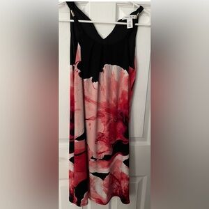 White House Black Market Black and Red Floral Dress